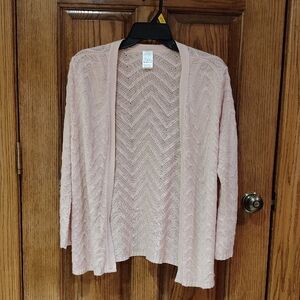 Lovely Time & Tru Peach Open-Front Soft Knit Cardigan Sweater XL